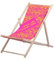 Salitos Liegestuhl Pink aus Buchenholz dreifach verstellbar Beach Party Festival Sommer Relaxliege Garten Sonnenliege Strandliege