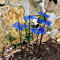 Sun Catcher Garden Decor Sonnenfänger 5 leuchtende Schmetterlinge, Garten Dekoration Geschenk für Beet, Balkon oder Terrasse, Farbe:blau