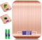 Intirilife Digitale Küchenwaage 5 kg -ROSÉ GOLD- Wiederaufladbar per USB & Batteriebetrieb- Elektronische Waage mit Tara Funktion- Präzise Küchen Digitalwaage mit LCD-Display zum Backen,Kochen, 1g