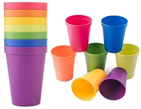 Nanxin Set di bicchieri in plastica da 8 pezzi, set di bicchieri in plastica riutilizzabili per feste in campeggio e viaggi