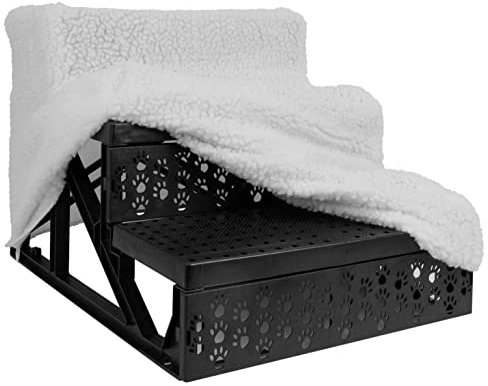 proudpet Pet Stairs Fleece Covered Small Dog Sofa Ladder Steps