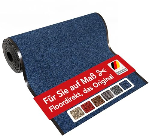 KARAT Schmutzfangmatte Sky - Türmatte mit meliertem Flor für den Eingangsbereich (120x300 cm, Blau)