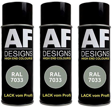 Alex Flittner Designs 3x RAL Lackspray Autolack Buntlack Spraydose RAL7033 ZEMENTGRAU seidenmatt