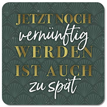 Interluxe LED Untersetzer - Jetzt noch vernünftig Werden - Untersetzer mit Licht als Bardeko Partydeko Tischdeko oder Geschenk