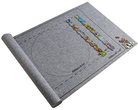 Comie Puzzlematte, Puzzle Roll Storage Mat Puzzlematte 1500 Teile Tragbare Puzzles Mat Puzzlerolle Matten Puzzles Decke Jigsaw Puzzle Mat mit Kordelzug Aufbewahrungstasche 26''x46 ''