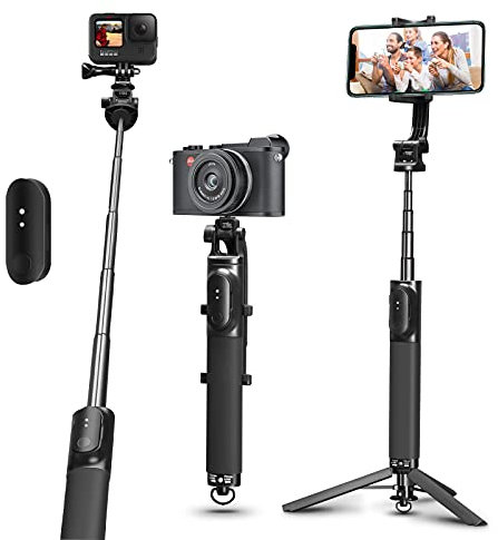 AFAITH Selfie Stick Stativ für Smartphones mit Fernbedienung, 360° Drehung Tragbares Telefon Selfie Stick für iPhone & Android Handys