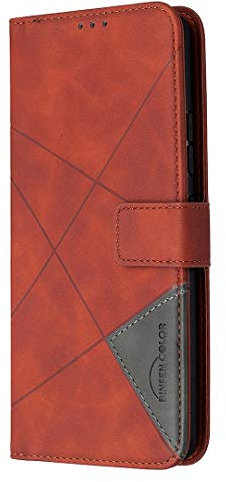 iPhone 13 Mini Case, iPhone 13 Mini Wallet Case Shockproof, Magnetic Flip Folio Leather Case For iPhone 13 Mini Phone Cover with Stand Card Holder Silicone Bumper Protection, Brown