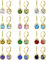 CASSIECA 12 Paar Ohrringe mit Hebel für Frauen aus Edelstahl, Creolen, mehrfarbig, 8 mm, Ohrringe aus kubischem Zirkonia, Edelstahl Cubic Zirkonia
