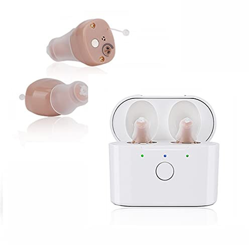 ZHANGMIN WANCHENG Personal Digital Sound Amplifier,Voice Enhancer Device with Charging Box,Elderly Listening Assistance Device,1 Pair