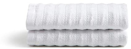 Cosy House Collection Luxury Bamboo 2-Pack Towel Set - Ultra Soft, Absorbent & Quick Drying - Plush Cotton Hotel Spa Quality - 38cm x 66cm - (Hand Towel, White)