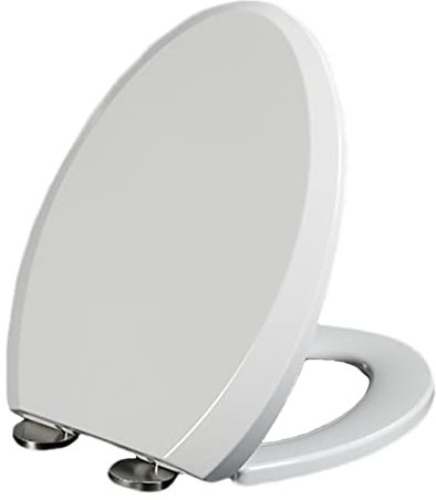 BHBXZZDB Elongated Slow-Close Resin Toilet Seat with Cover Soft Close, Easy to Install, Never Loosen, Quick-Release Hinges, Suitable to Elongated or Oval Toilets, White