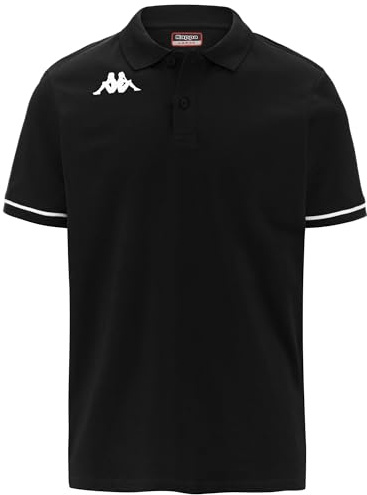 Kappa Herren Barli Polohemd, Weiß/Schwarz, M