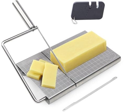 Käseschneider, Käsehobel Edelstahl, Draht-Käseschneider für Käsebutter,Präzise Größenskala zum Schneiden von Butter, Gemüse, Wurst, Kräutern & mehr (ohne Draht)
