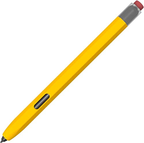 LOVE MEI Samsung Galaxy Tab S7/S7+/S7 FE/S8/S8+/S8 Ultra/S9/S9+/S9 Ultra S Pen Sleeve Case, Classic Retro Design Silicone Sleeve Protective Skin Case Non-Slip Smooth Grip (Yellow)