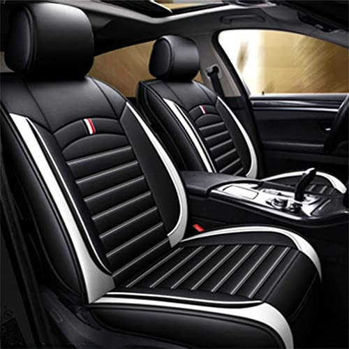 Muchkey Sitzbezug Auto Vordersitze für Mitsubishi Space Star Fahrersitz und Beifahrer Sitzbezügesets Sitzbezüge & Auflagen zubehör Innenraum Farbe Schwarz Weiss
