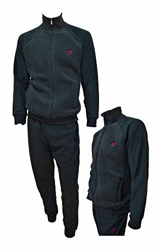 Lotto Tuta Uomo Pile con Zip - Completa Invernale - CASA - Felpata (4014 Antracite, L)