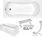KOLMAN Badewanne ARIA Rechteck 150x70 mit AcrylSchürze, Ablaufgarnitur und Füßen Komplettset 4in1 Premium Original Acryl Wanne Siphon