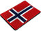 Norwegische Flagge Patch mit Klettverschluss - 100% bestickte Patches für Kleidung - Europa Länder- und Flaggenpatches - Patches für Rucksäcke - Patch für Daunenjacken 75 x 50 mm