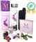 Mavanly Orchidee Kristall Wasserflasche, Doppelwandiges Glas für heiße und kalte Getränke, Loseblatt-Tee-Ei, 3 Arten von Edelsteinen, weißer Kristall, Amethyst. Umweltfreundliche Geschenke für Frauen