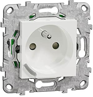 Schneider Electric - Wiser Unica - Prise 2P+T connectée - 16A - zigbee - Blanc - NU555918