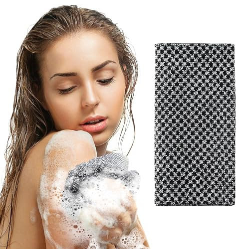1 Pcs Japanese Exfoliating Shower Towel - Antibacterial, Multi - use for Scrubbing, Lathering and Dead Skin Removal, Ideal for Sensitive Skin Adults