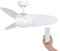 Kekai Ventilador de Techo Levante DC 105x38 cm 55W Blanco con Aspas Blancas, Luz Regulable, Temporizador y Control Remoto