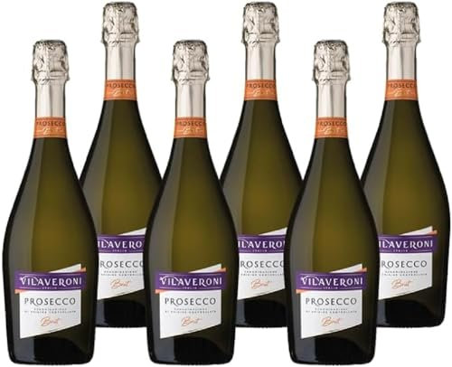 Vilaveroni - Prosecco DOC Brut - Italienischer Perlwein - Set von 6 Flaschen x 75cl