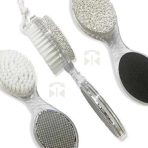 4 in 1 Multi-Function Foot File Pedicure Brush - Complete Foot Care Kit Multi-Function Foot File for Home Pedicure & Manicure