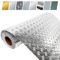 DecoMeister Papel Autoadhesivo Plata Para Armarios Lámina Adhesiva Efecto Chapa Metálica Brillante Para Cocina Muebles Vinilo Decorativo Para Puertas Paredes Película Para Forrar En Rollo 45 x 100 cm