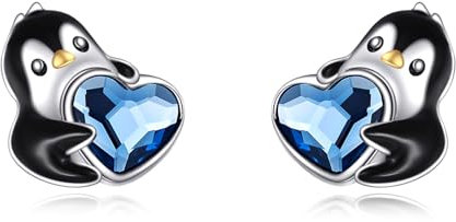 ONEFINITY Pinguin Ohrringe 925 Sterling Silber Niedliche Pinguin Ohrstecker Tier Pinguin Schmuck Geschenke Für Damen Mädchen