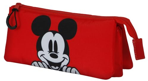 Disney Unisex Kinder 06667 Dreifach Federmäppchen Red, Rot, Einheitsgröße
