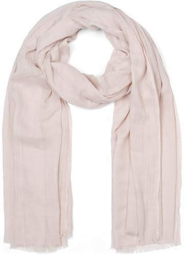 styleBREAKER Damen Schal Leicht & Transparent mit kurzen Fransen | Einfarbiges Halstuch für Frühling und Sommer | Weiches großes Schultertuch 188 x 100 cm, Farbe:Taupe