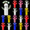 Rossesay 16 Pcs Mini Fans Bulk Smile Face LED Glow Light up Message Fan Handheld Fan Battery Powerful Fan Party Favor(White, Yellow, Pink, Red, Dark Blue)