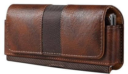 Étui de ceinture en cuir compatible avec Samsung Galaxy Z Fold 6/5/4/3/2/1, pochette en cuir à rabat pour smartphone avec boucle de ceinture, pochette portefeuille compatible avec Huawei Mate X3/Mate