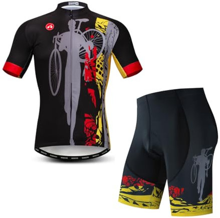 Herren-Radtrikot, Set-Fahrradbekleidung, Sommer-Kurzarm-Fahrradbekleidung, M