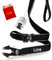 Lina Hundeleine verkürzbar für mittelgroße/große Hunde – 60cm/150cm – reflektierende Trainingsleine & Kurzführer mit klick-Karabiner, zusätzlichem Handgriff, gepolstert – Schwarz – 280g