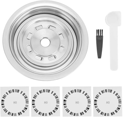 Reusable Coffee Pods Adapter Stainless Steel Converter Holder, Coffee Capsule Adapter with Stickers Spoon Brush, Portable Coffee Pod Converter for ENV135, Next