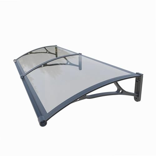 WERKA PRO Marquise Aluminium 80 x 240 cm 10,9 kg Anthracite Anti-UV | Installation facile, traité anti-UV, robuste, durable, transparent, usage extérieur et maison, protection pluie entrée maison