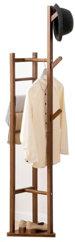 DODOBD Freistehender Garderobe in Baumform,Kleiderständer Holz,Garderobenständer Holz,Kleiderständer Schmal,Floor Coat Rack,Standgarderobe Aus Holz mit Haken,Freistehender Kleiderständer