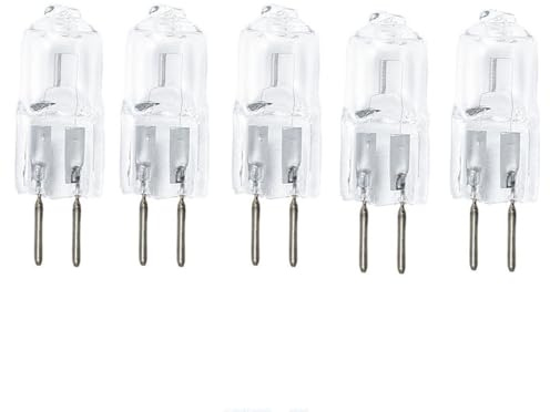 UGEFKMQ Lámparas Halógenas G5.3 12V 75W Bombilla Cápsula G5.3 100W Transparente Bombilla Halógena G5.3 Bi-Pin Jc T4 Regulable Blanco Cálido 5Pc 50W