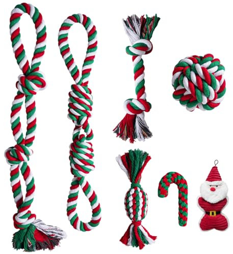 Aitmexcn Hundespielzeug Seil, 7 Pcs Hundespielzeug Set Unzerstörbar für Kleine mittelgroßen große Hund, Interaktiv Dog Rope Toy für Tug of War