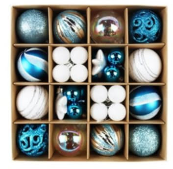 Amagogo 42 Bolas de Navidad Decorativas, Adornos para árboles de Navidad, Bolas Colgantes para decoración de árboles de Navidad para Fiestas, Azul Blanco