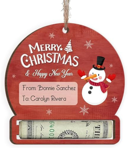 Regalo de dinero Navidad, regalos de dinero Navidad, pequeño embalaje regalo de dinero Navidad embalaje Navidad madera idea original árbol de Navidad colgante regalo de dinero decoración