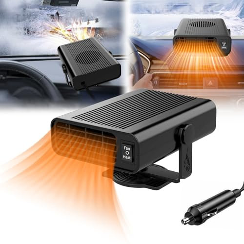 Chauffage de Voiture Portable, Désembueur De Voiture Pare-Brise, Dégivreur de Chauffage de Voiture Portable, Ventilateur de Chauffage et de Refroidissement 2-en-1 pour SUV, Voitures et Camions
