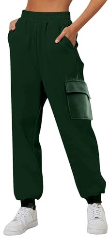 CHENSIYU Jogginghose Damen Langgröße Baggy Freizeithose Fitness Laufhosen Casual Yoga Jogger Elastische Jogginghose Outdoor Sporthose Leggings Sweatpants Hosen Hoher Taille Lockere Trainingshosen