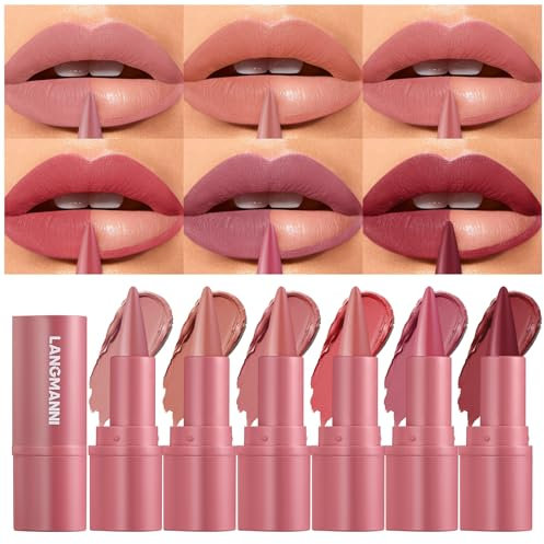 6 Pcs/Set 2-in-1 Gradient Lip Liner & Lipstick Lip Combo, Ombre Effect Velvety Lip Liner Lipstick, Smudge-Proof, Waterproof Lip Makeup Set (Colour, 6PCS#A)
