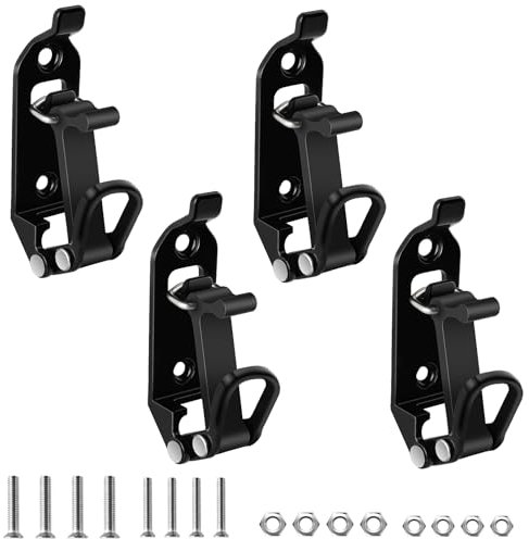 KINGHON Lot de 4 supports de pelle pour barres de toit, accessoires de toit, porte-pelle avec vis de fixation et écrous, roulement de fermeture en caoutchouc, supports de montage mural pour camion