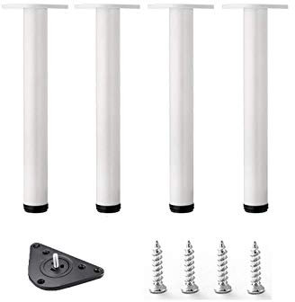 Pieds de meubles réglables en métal pour lits, bureaux, chaises et design stable Blanc 70 cm Accessoires inclus