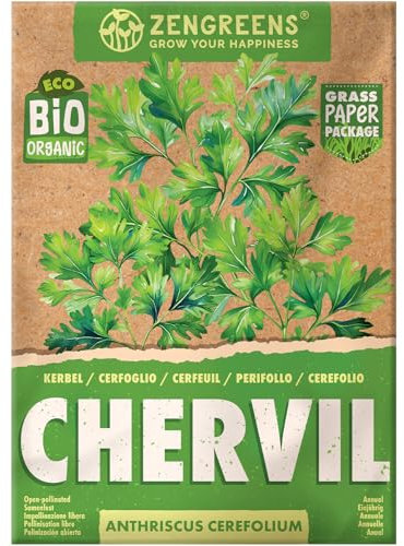 ZenGreens® - Semillas de perifollo ecológicas - Semillas de hierbas para cultivar fácilmente en el jardín, balcón o cocina - ideal para principiantes