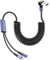 JSADZKJ Coiled Multi USB Charging Cable 2 in 1 Multiple UsB to Type C Port Fast Charging Cord 90 Degree USB A to USB C Splitter Spring Cable for Car Cell Phones Tablets 5.9ft